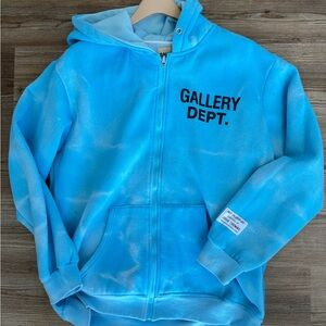 Gallery Dept Sky Blue Zip Up Hoodie